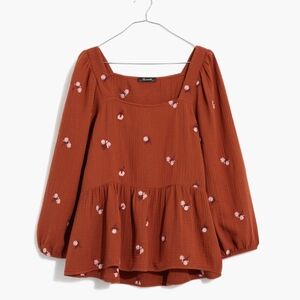 Madewell Terracotta Floral Blouse